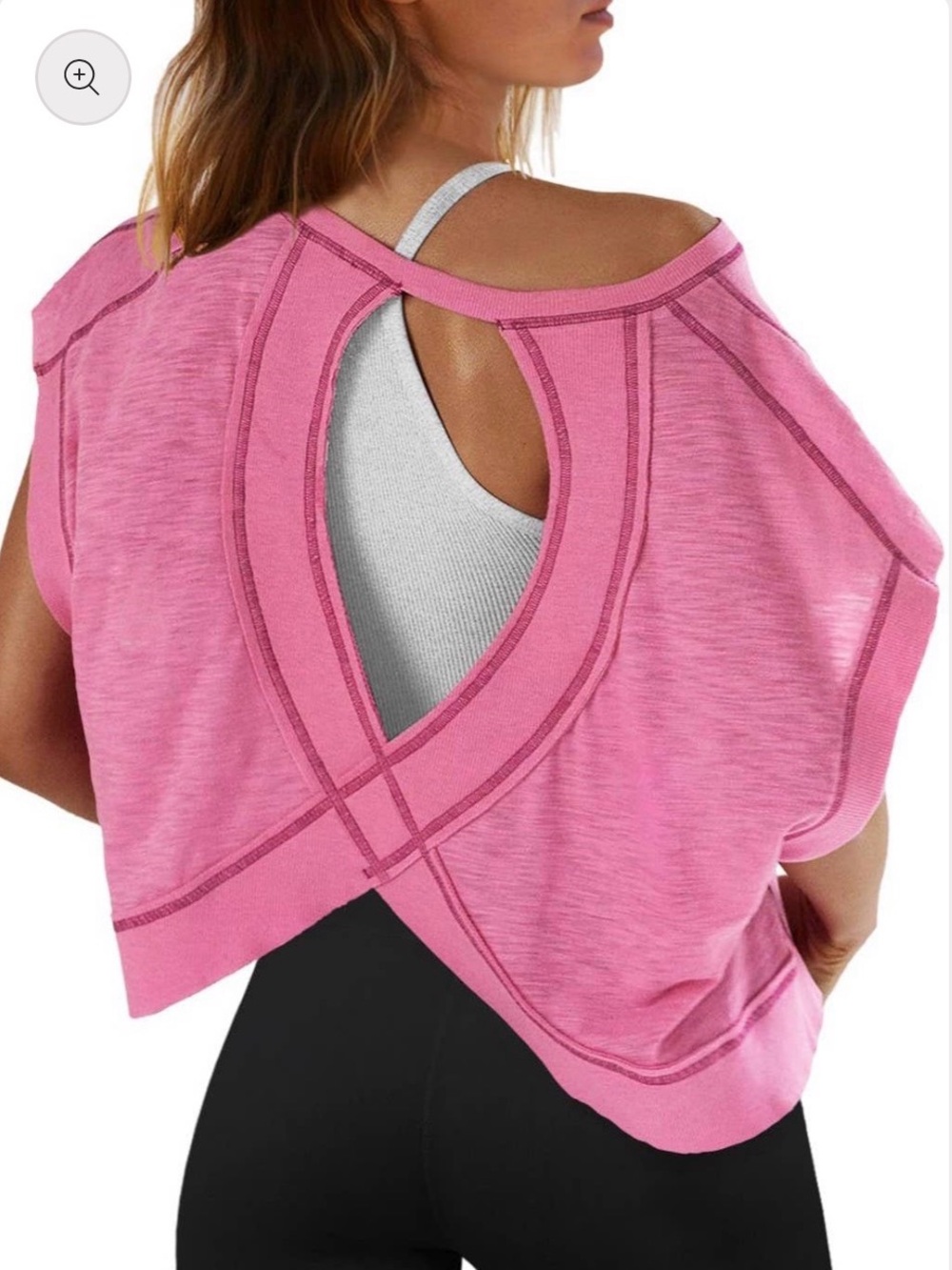 Pink Open Back Athletic Tee
